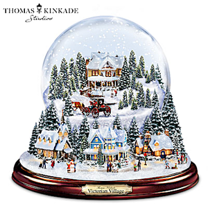 Thomas Kinkade Victorian Village Snowglobe