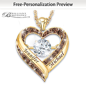 1-Carat Dancing Topaz & Mocha Diamonds Personalized Necklace