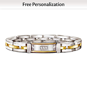 Today, Tomorrow, Always Father Personalized Diamond Bracelet