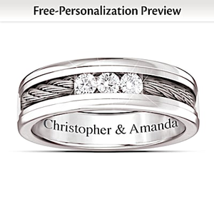 3-Diamond The Strength Of Our Love Personalized Ring