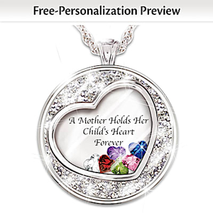 Mother Holds Her Child's Heart Personalized Pendant Necklace