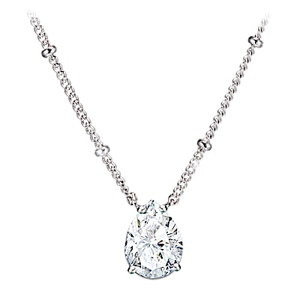 3-Carat Simulated Diamond Drop Pendant Necklace