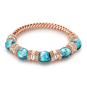 Genuine Turquoise And Copper Touch Of Heaven Bracelet