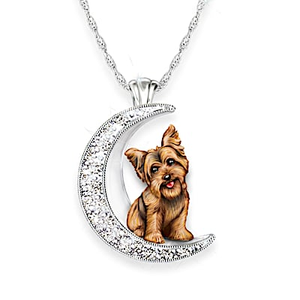 I Love My Yorkie To The Moon And Back Pendant Necklace