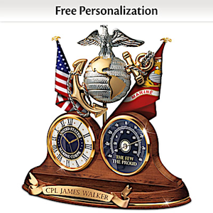 Semper Fi Personalized Thermometer Clock