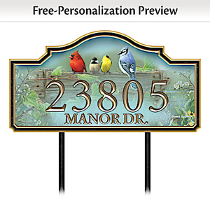 Country Songbirds Personalized Address Sign