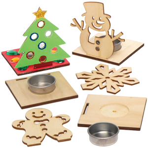 Weihnachtliche Teelichthalter aus Holz