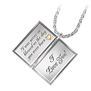 2-Diamond Dear Daughter Letter Of Love Locket Necklace