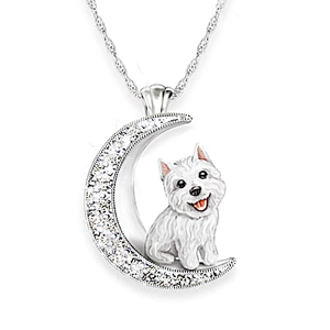 I Love My Westie To The Moon And Back Necklace