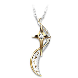 Footprints In The Sand Diamond Pendant Necklace