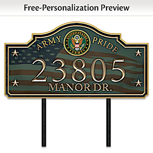 Army Pride Personalized Address Sign