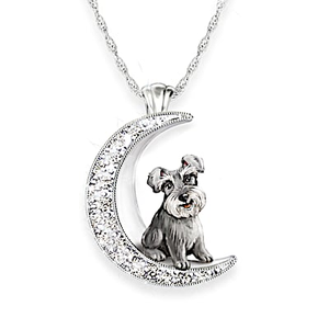 I Love My Schnauzer To The Moon And Back Pendant Necklace