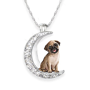 I Love My Pug To The Moon And Back Pendant Necklace