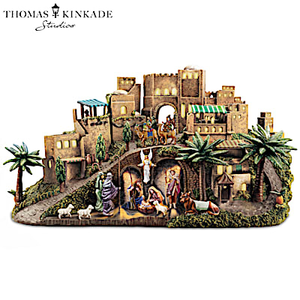Thomas Kinkade O Little Town Of Bethlehem Nativity Sculpture