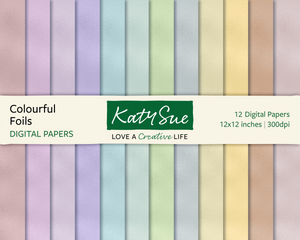Colourful Foils | 12x12 Digital Papers