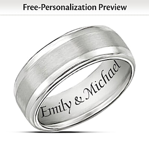 Tungsten Our Forever Love Personalized Ring