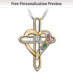 Birthstone A Mother's Faith And Family Personalized Necklace