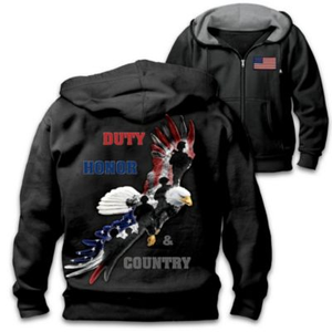 Duty, Honor & Country Men's Hoodie Size X-Large (46-48)