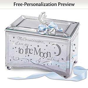 Granddaughter, I Love You To The Moon Personalized Music Box
