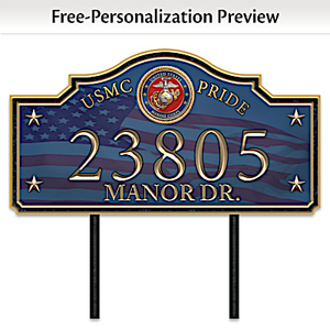 USMC Pride Personalized Address Sign