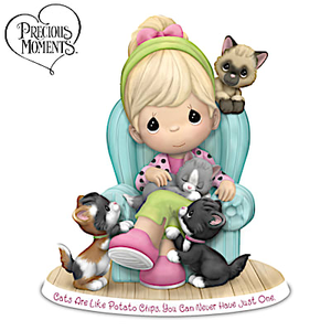 Precious Moments Cats Are Like Potato Chips Figurine