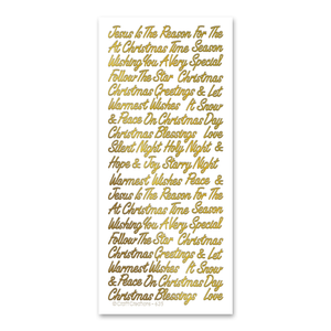 Christmas Religious Mix  Gold Self Adhesive Stickers