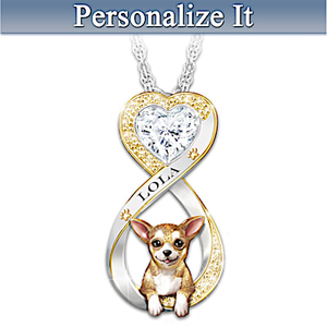 Always In My Heart Chihuahua Personalized Pendant Necklace