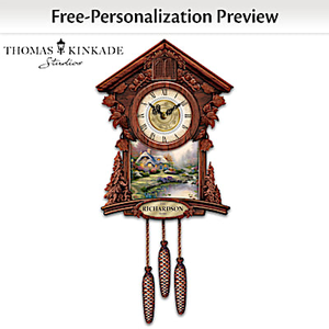 Thomas Kinkade Timeless Moments Personalized Cuckoo Clock