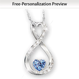 Birthstone Forever Loved Personalized Granddaughter Necklace