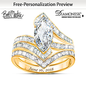 3-Carat Bob Mackie Personalized Bridal Ring Set