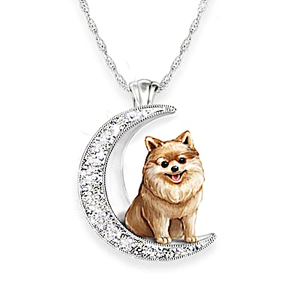 I Love My Pomeranian To The Moon And Back Pendant Necklace