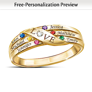 Love Holds Our Family Together Personalized Diamond Ring