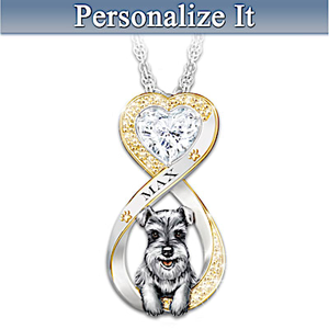 Always In My Heart Schnauzer Personalized Pendant Necklace