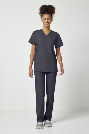 Cherokee Originals Unisex Scrub Top and Trouser Set, Pewter