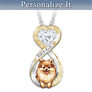 Always In My Heart Pomeranian Personalized Pendant Necklace