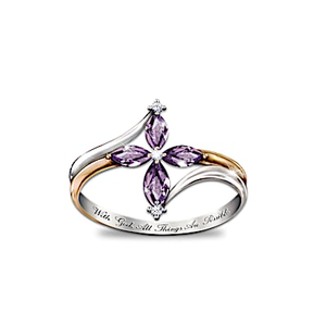 The Trinity Amethyst And Diamond Ring Size 6