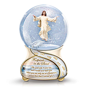 Footprints In The Sand Glitter Globe