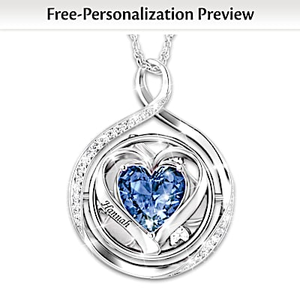 Birthstone Never Ending Love Personalized Flip Necklace