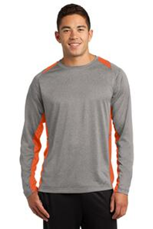 Sport-Tek ST361LS Long Sleeve Heather Colorblock Contender ™ Tee