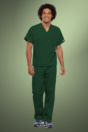 Cherokee WW Originals Unisex V-Neck Scrub Top, Hunter Green