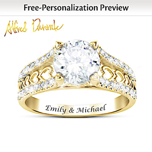 One Love Personalized Solid 1K Gold Ring