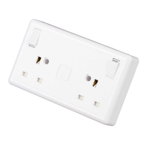 13A 1 to 2 Gang Switched Converter Socket White