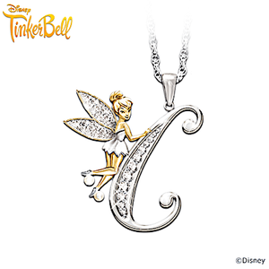 Tinker Bell Initial Pendant Necklace - C