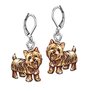 Yorkie Playful Pup Earrings