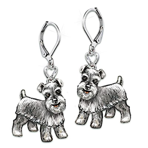 Schnauzer Playful Pup Earrings
