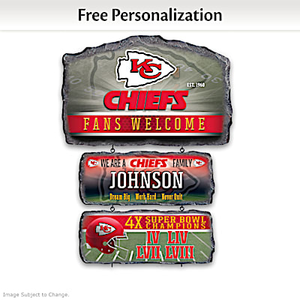 Kansas City Chiefs Personalized Welcome Sign Collection