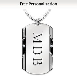 2 Genuine Diamonds For My Son Personalized Pendant Necklace