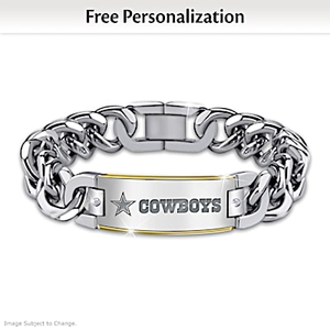 2-Diamond Dallas Cowboys Personalized Bracelet