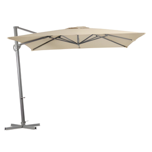 Shelta Lynden Cantilever Umbrella-2.8m Square-Taupe Texture Olefin-With Small Resin Base