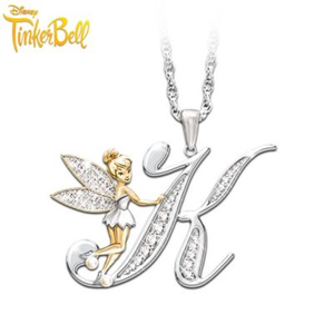 Tinker Bell Initial Pendant Necklace - K